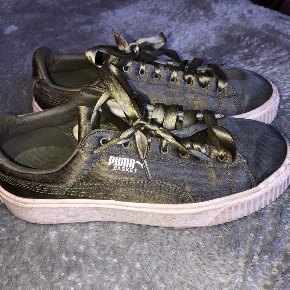 Puma Basket Satin Platforms
